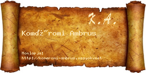 Komáromi Ambrus névjegykártya