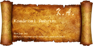 Komáromi Ambrus névjegykártya